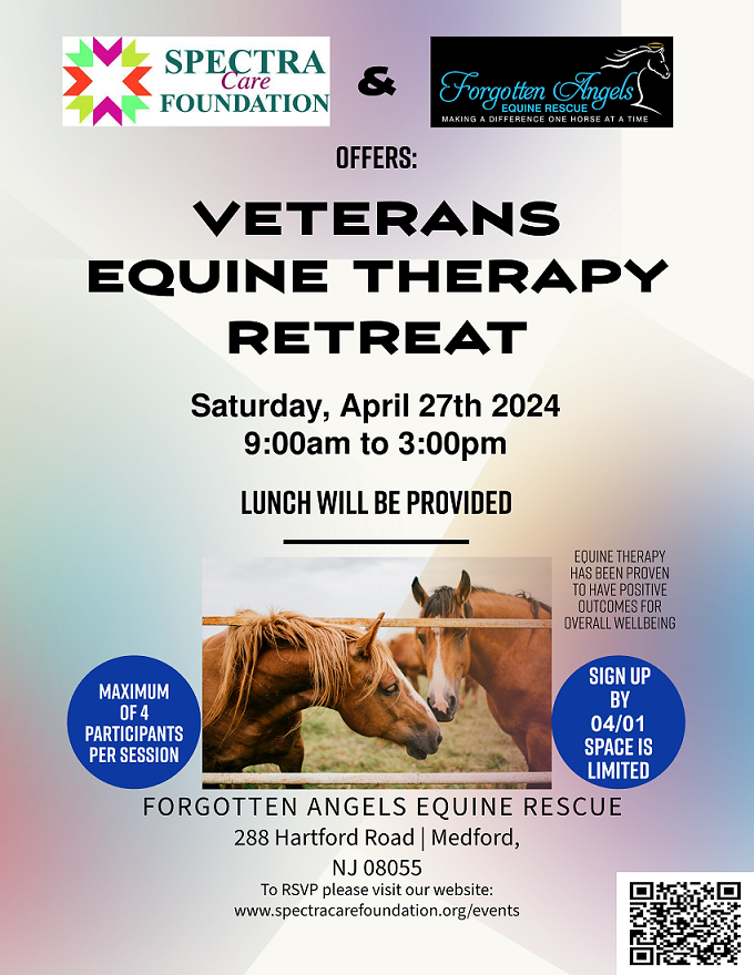Equine Therapy Retreat for Veterans on April 27th, 2024